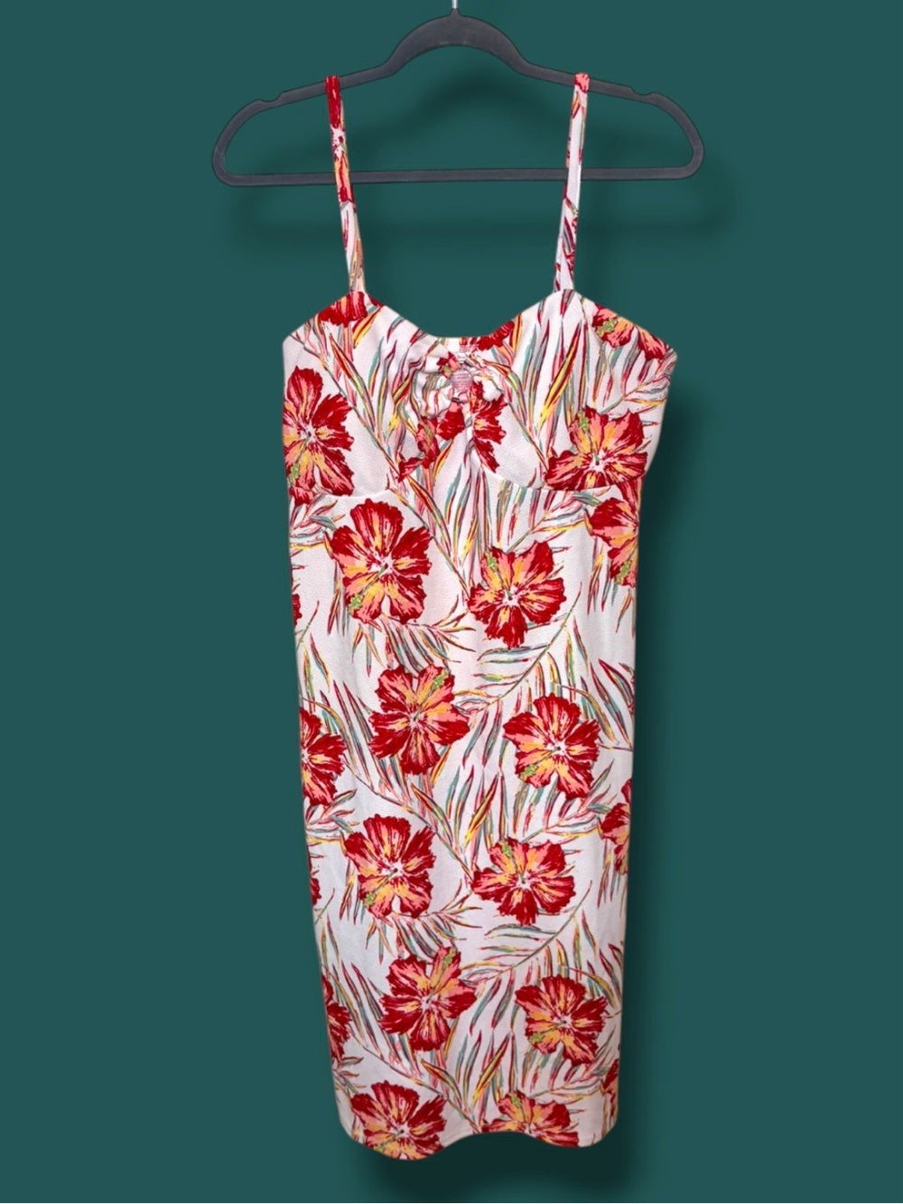 No Boundaries Tropical Floral Midi Dress with Adjustable Straps size XXL